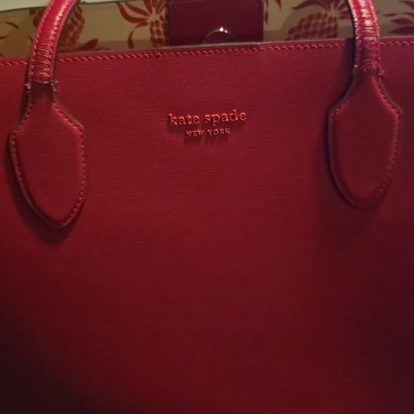 Kate Spade Bleecker Pineapple Pop Large Tote, Wild Raspberry Multi - Picture 7 of 8